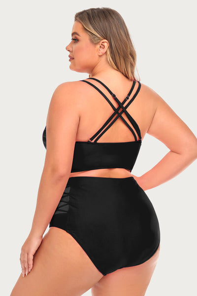 plus-size-v-neck-solid-bikini-swimsuit-with-ruched-swim-bottom#color_black
