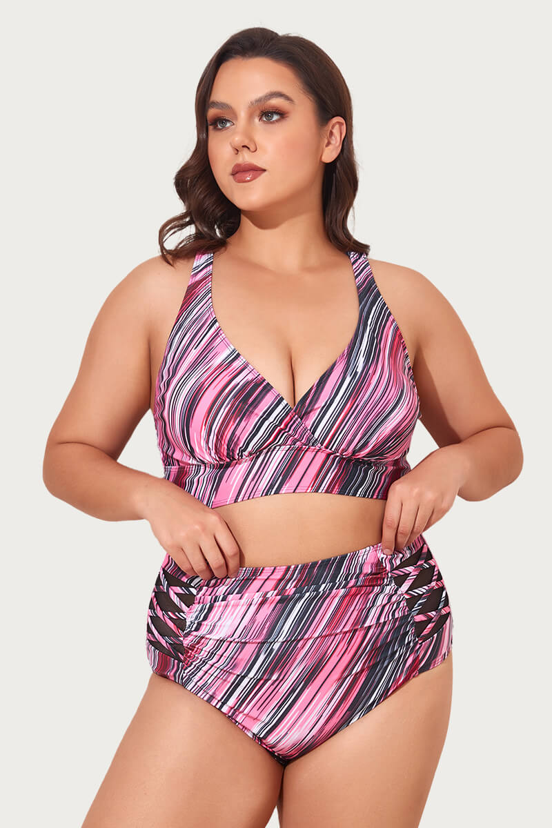 womens-plus-size-v-neck-bikini-swimsuit-with-high-waisted-bottoms#color_big-bang