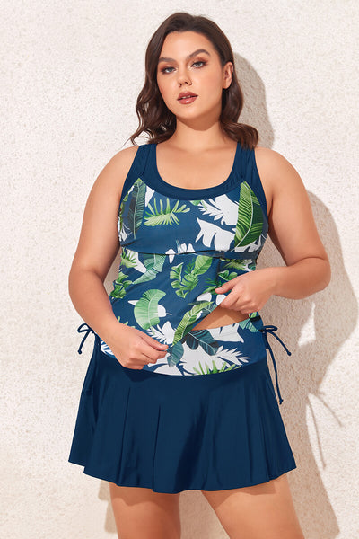womens-plus-size-scoop-neck-tummy-control-tankini-swimsuit#color_olive-impression-leaf-denim-blue