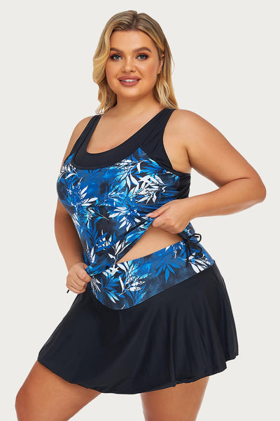plus-size-two-piece-tummy-control-racerback-tankini-swimsuit#color_black-exotic-abstract