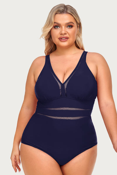 plus-size-see-through-hollow-out-solid-bikini-swimsuit#color_navy