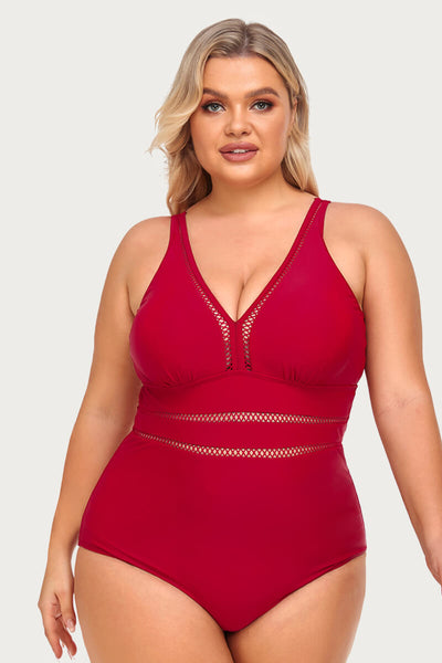 plus-size-see-through-hollow-out-solid-bikini-swimsuit#color_burgundy