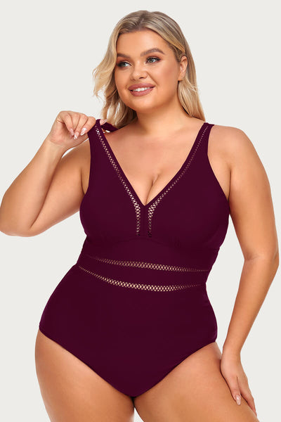 plus-size-see-through-hollow-out-solid-bikini-swimsuit#color_plum