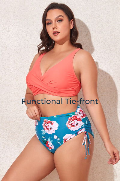 plus-size-twist-front-bikini-swimsuit-with-swimsuit-bottom#color_shell-pink-blue-bouquet-6