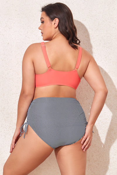 plus-size-twist-front-bikini-swimsuit-with-swimsuit-bottom#color_#color_shell-pink-fine-diagonal-stripes