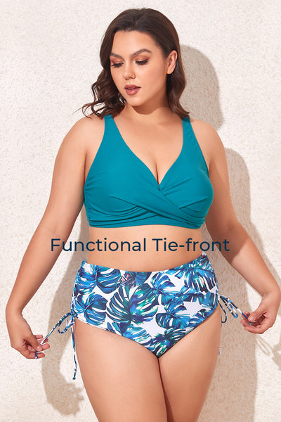 plus-size-twist-front-bikini-swimsuit-with-swimsuit-bottom#color_teal-beige-teal-lush