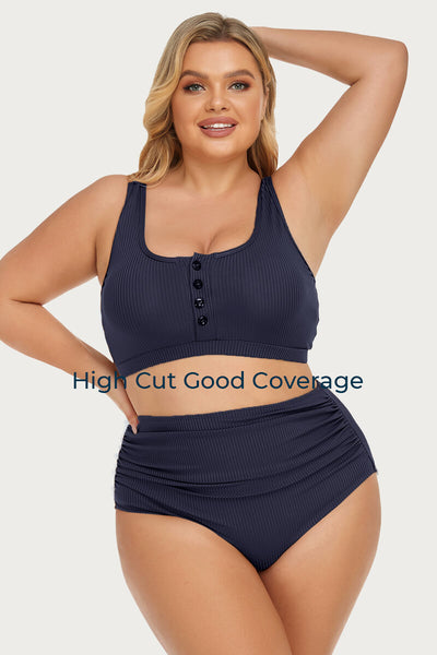 plus-size-ribbed-button-down-front-bikini-swimsuit#color_navy