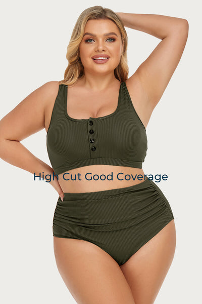 plus-size-ribbed-button-down-front-bikini-swimsuit#color_olive