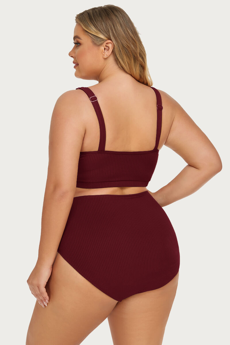 plus-size-ribbed-button-down-front-bikini-swimsuit#color_burgundy
