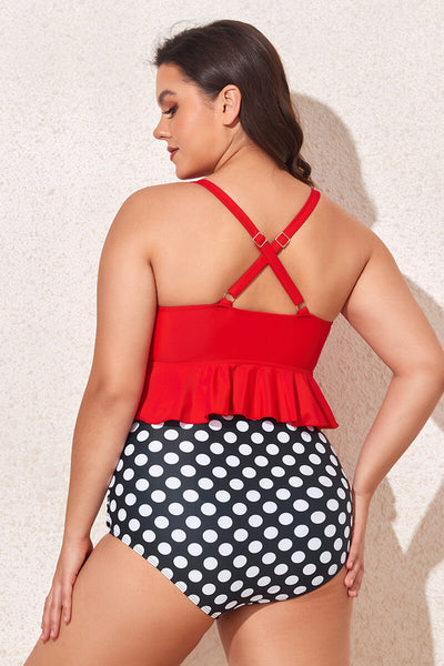 plus-size-two-piece-ruffle-cut-out-bikini-bathing-suit#color_ruby-polka-dot-2