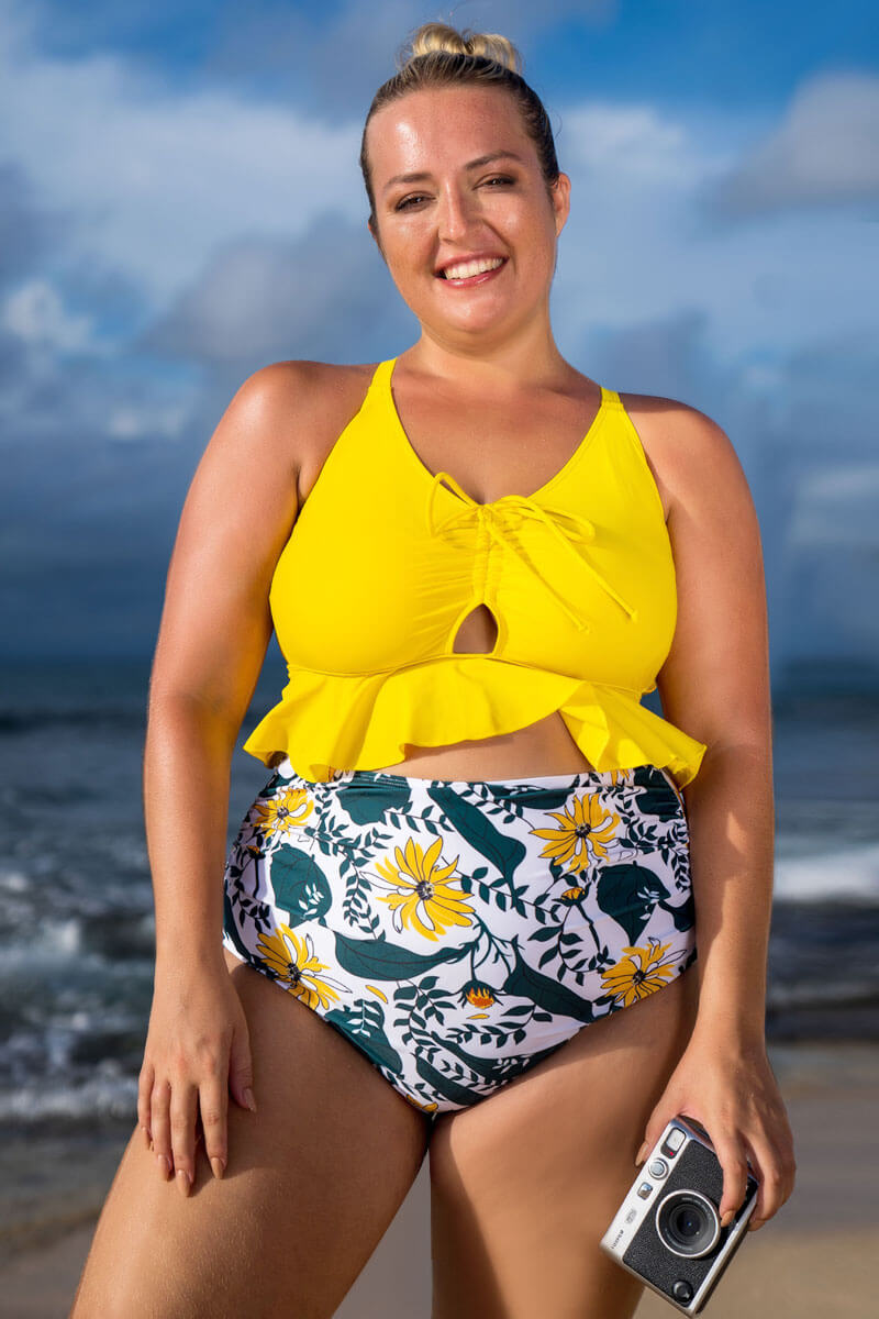 plus-size-two-piece-ruffle-cut-out-bikini-bathing-suit#color_mustard-beige-beach-ditsy