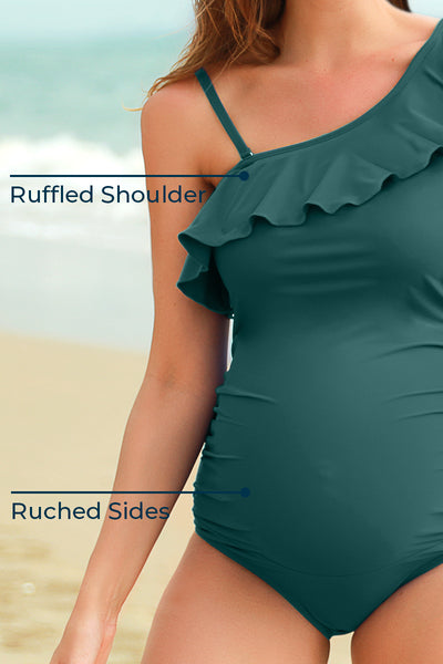 maternity-one-piece-bathing-suit-with-ruffled-one-shoulder#color_forest